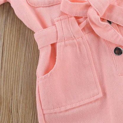 Infant Kids Baby Girls Denim Jumpsuit